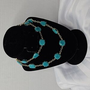 KATE SPADE TURQUOISE FAUCETED JEWEL NECKLACE